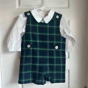 Beaufort Bonnet Plaid Jon Jon with Long sleeve Onesie